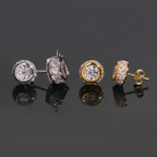 6.5mm Center Stone Bezel Setting Moissanite Earrings