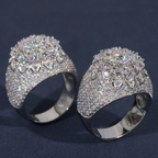 S925 Moissanite Flower Hip Pop Ring