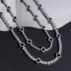 Black Clover Moissanite Tennis Chain