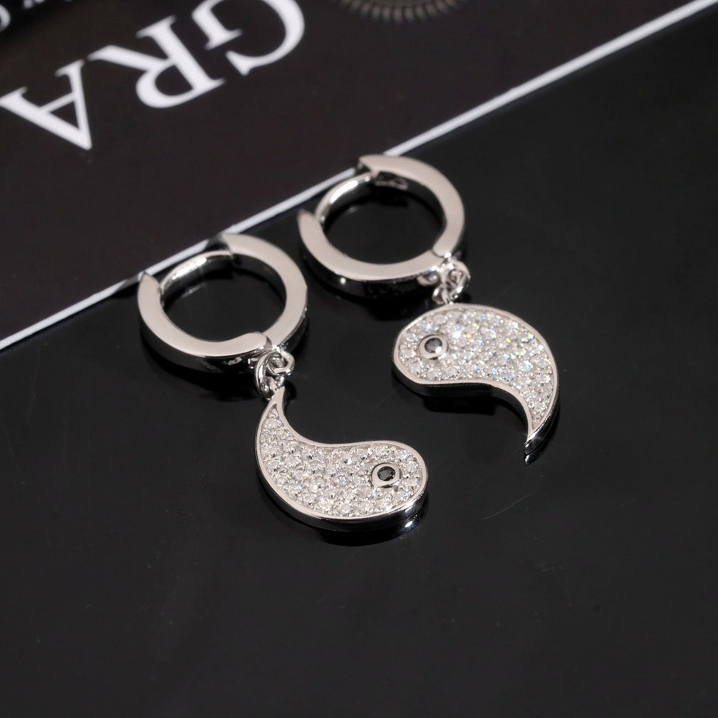 Tai Ji Moissanite Hoop Earrings