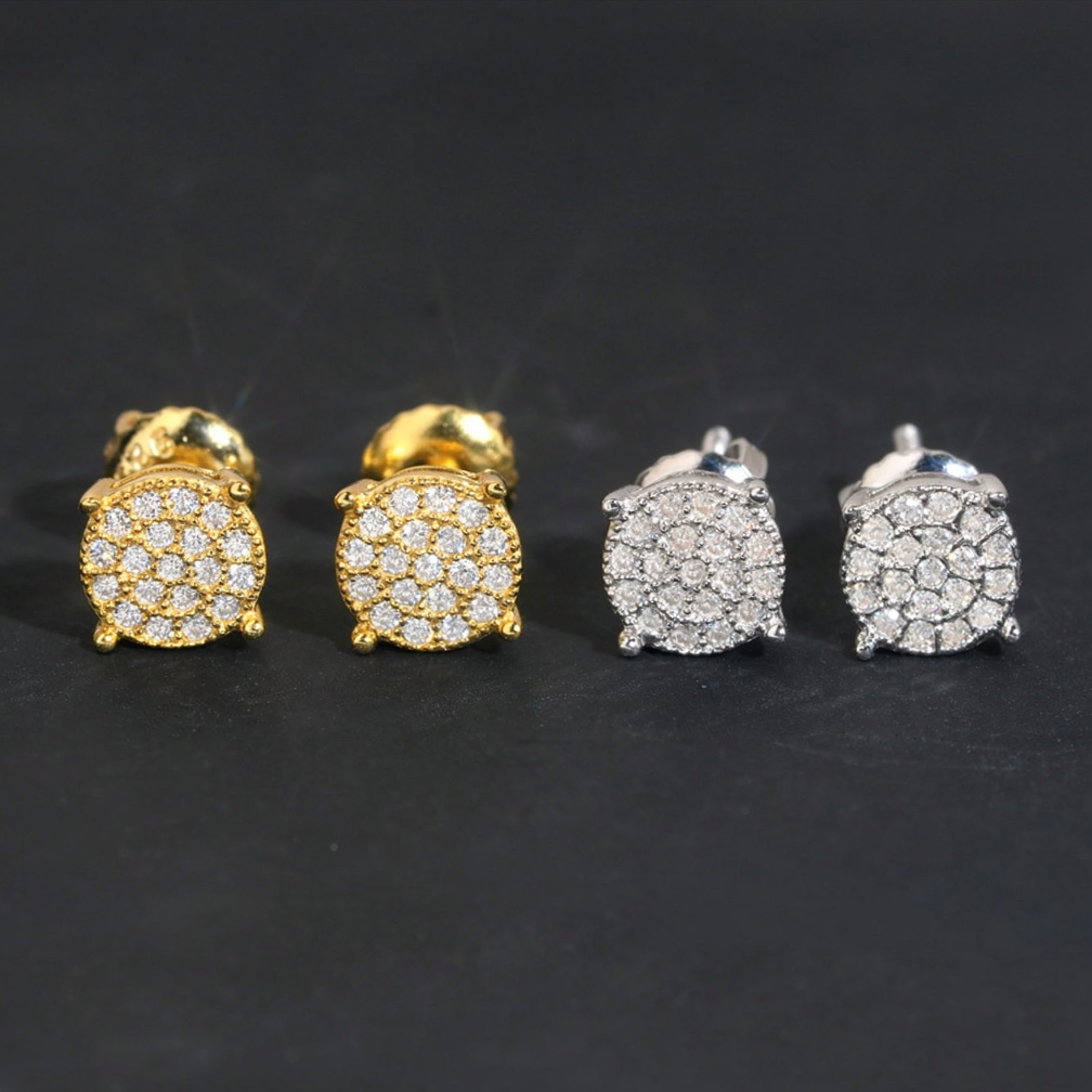 Hip Hop Iced Out Moissanite Stud Earrings