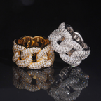 Hip Hop Moissanite Eternity Cuban Ring
