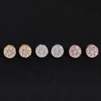 Iced Out Circle Moissanite Stud Earrings