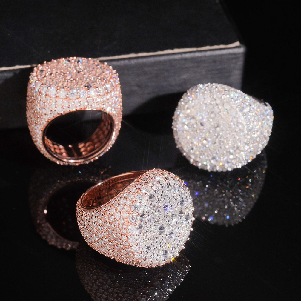 Upside Down Moissanite Hip Hop Ring