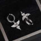 Angel Moissanite Hoop Dangle Earrings