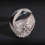 S925 Moissanite Flower Hip Pop Ring