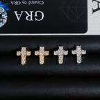 Zuanfa Iced Out Moissanite Cross Earrings