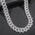 Heavy Miami 20mm Gold Plated Cuban Link Chian Moissaite Diamond Necklace