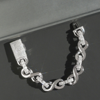 15MM Eternity Moissanite Cuban Link Bracelet