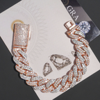 Two Tone 18MM Two Row Cuban Link Bracelet