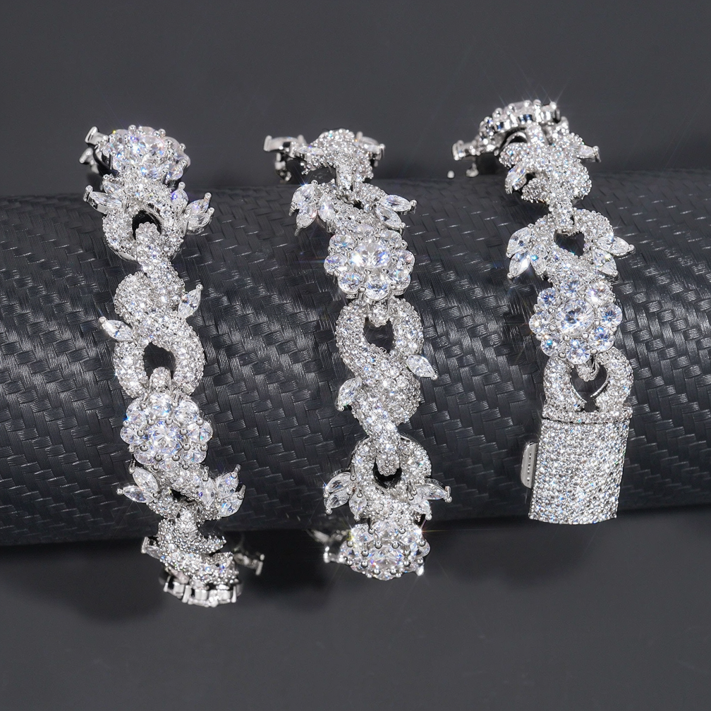 Top Quality Pass Diamond Tester Silver Gold Plated 15MM Cuban Link Chain