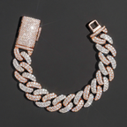 Two Tone 18MM Two Row Cuban Link Bracelet