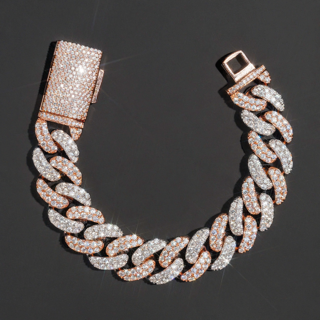 Two Tone 18MM Two Row Cuban Link Bracelet