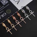 925 Silver VVS Moissanite Cross Classic Earrings
