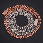 ZUANFA 10MM 3 Rows Moissanite Cuban Link Chain