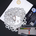 One Row Big Stone 13MM Moissanite Infinity Cuban Link Chain