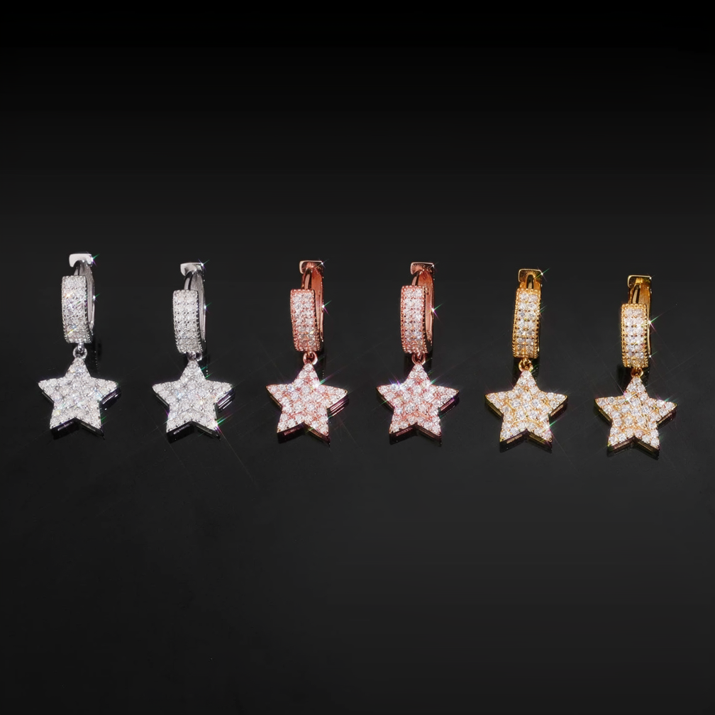 Fashion Star Moissanite Hoop Earrings