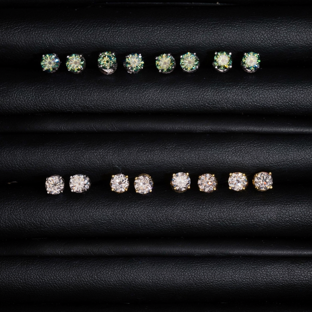 5.0mm Moissanite Solitaire Stud Earrings