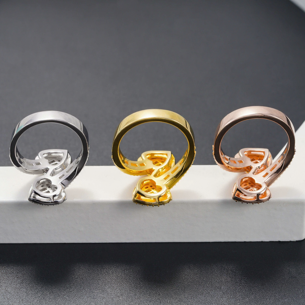 Iced Out Fashion Hip Hop High Quality Heart Moissanite Ring