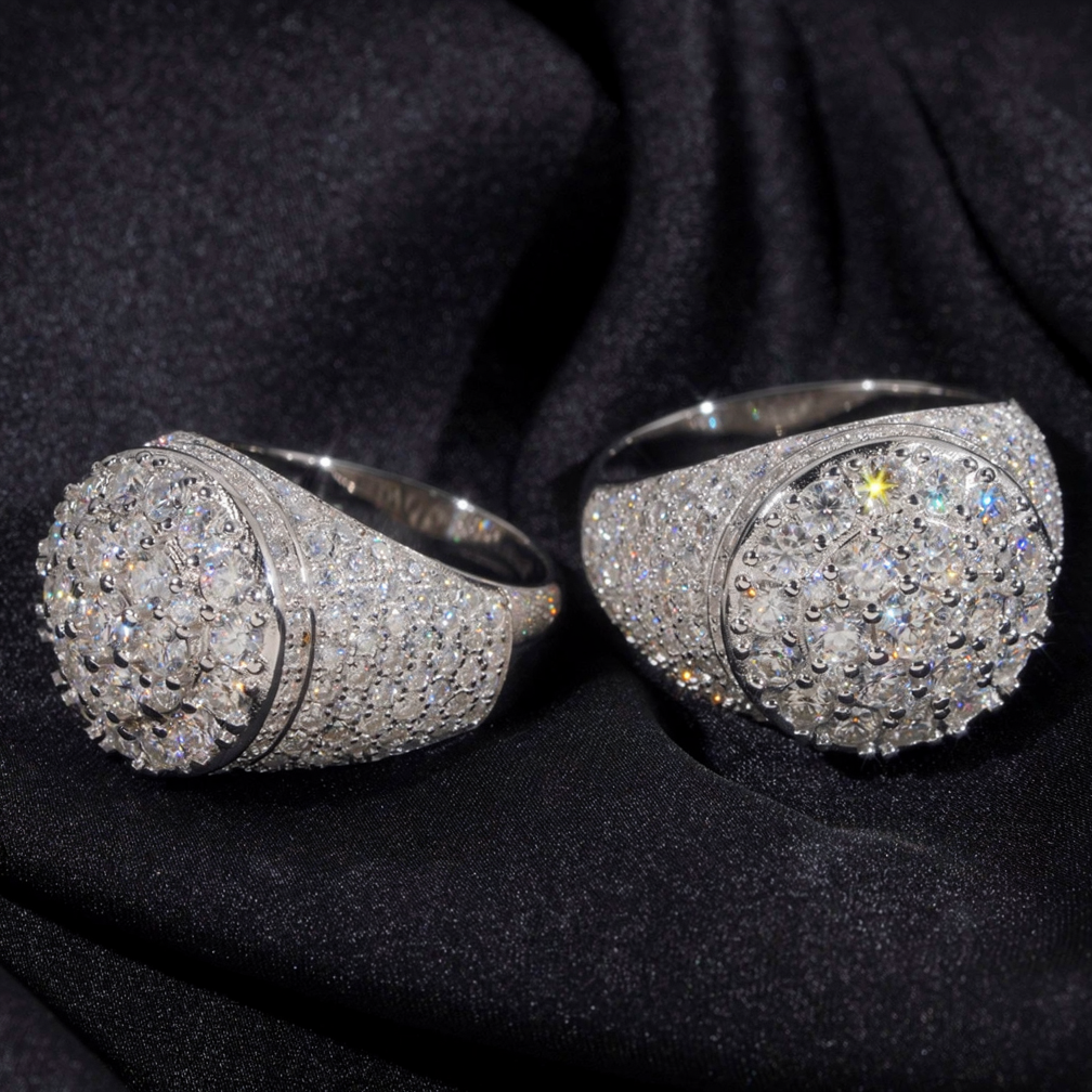 Iced Out Moissanite Mens Ring