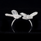 Iced Out Double Butterfly Moissanite Ring 18K Gold