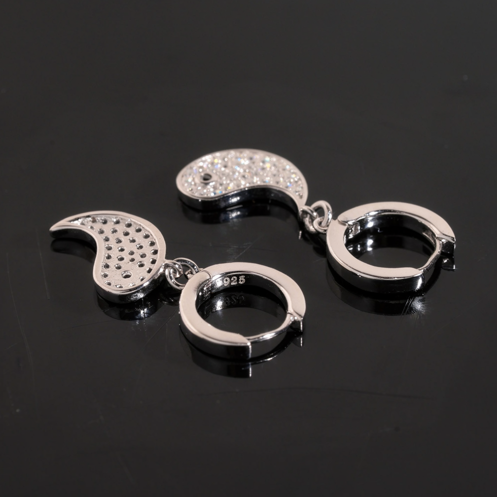 Tai Ji Moissanite Hoop Earrings