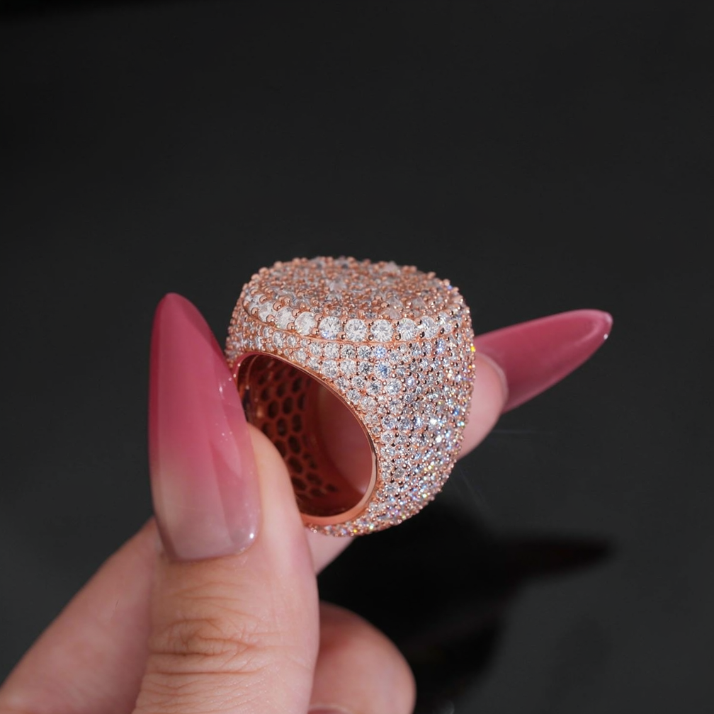Upside Down Moissanite Hip Hop Ring