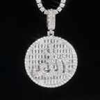 Round Plate 18k Gold Diamond Pendant