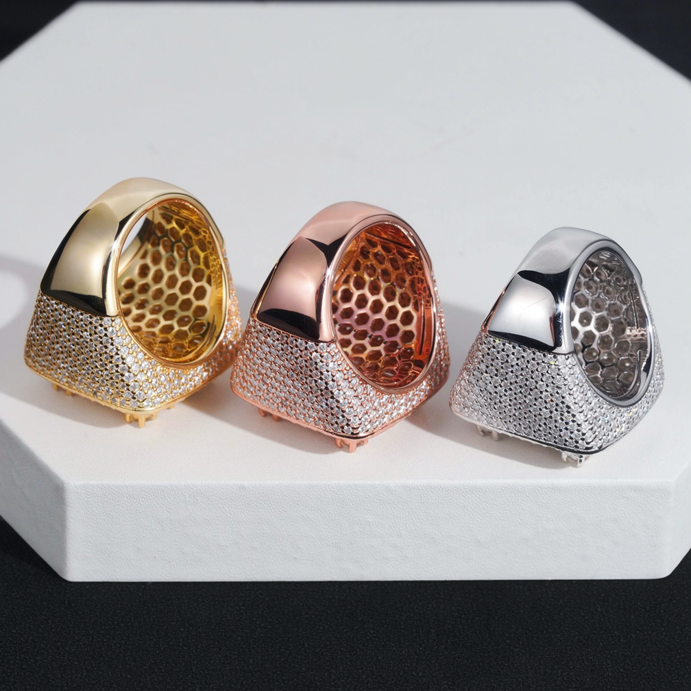 Square Hip Hop Mens Moissanite Ring