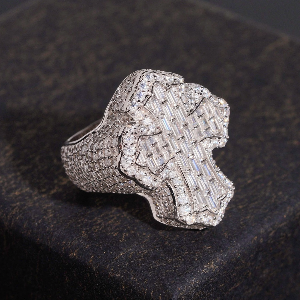 ZUANFA Moissanite Cross Ring