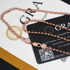Moissanite Lock 3mm Bead Chain Necklace