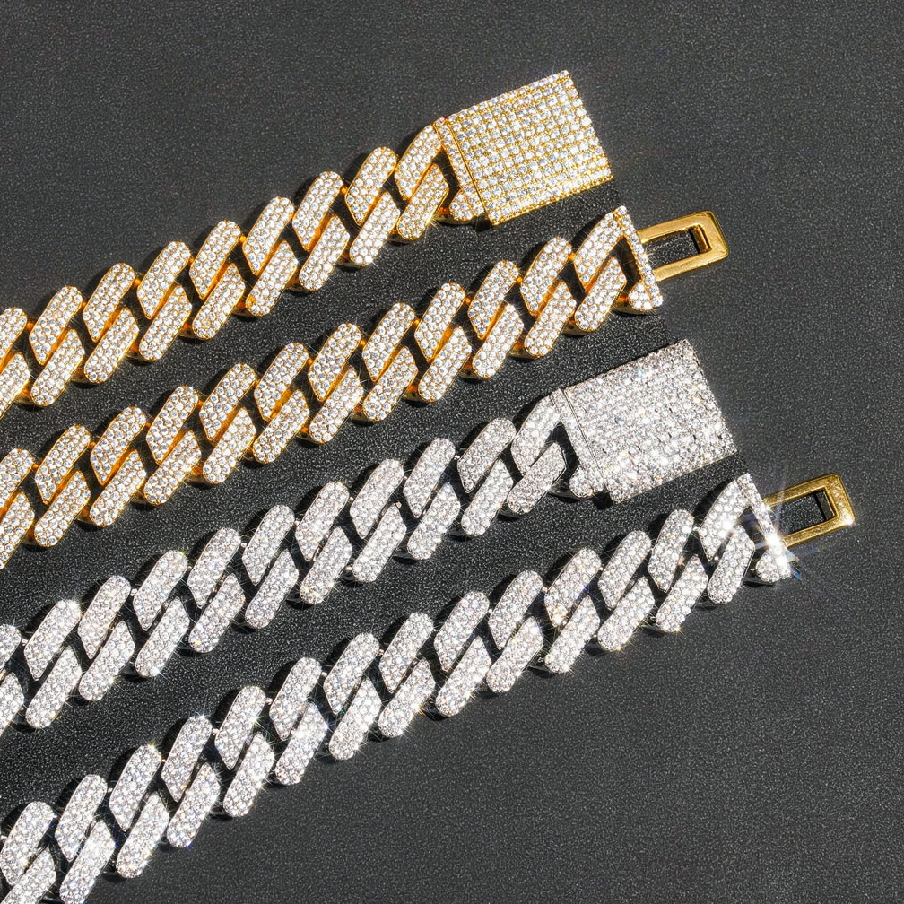 Heavy Solid 18k Gold Plated 19mm Miami Diamond Cuban Link Chain