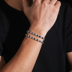 4mm Black Mixed White Moissanite Tennis Bracelet
