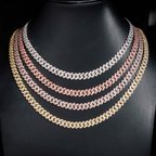 8mm Two Rows Moissanite Cuban Link Chain
