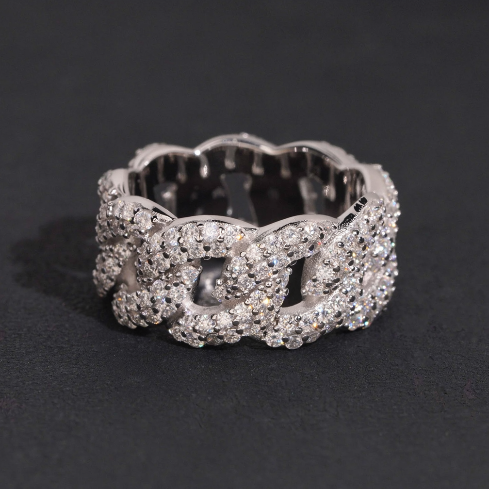 Hip Hop Iced Out Moissanite Eternity Ring
