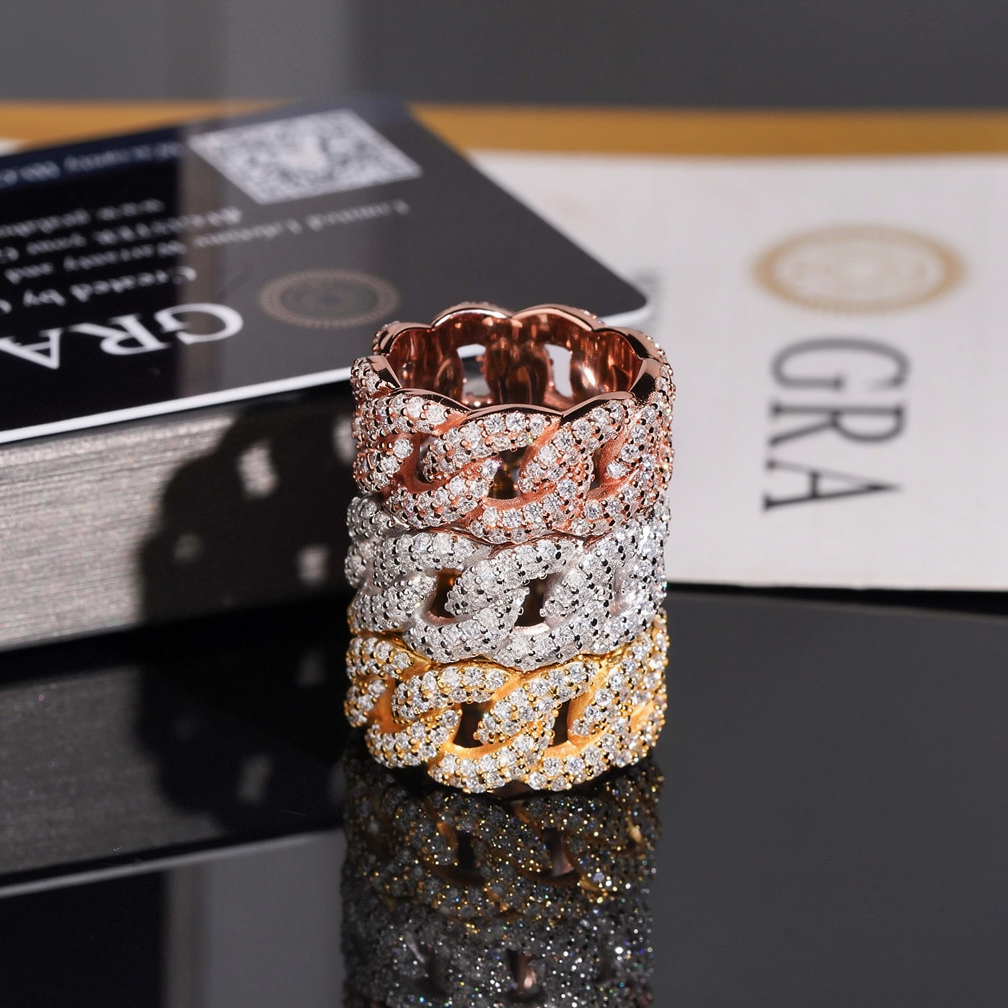 Hip Hop Iced Out Moissanite Eternity Ring