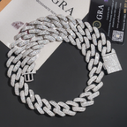 Heavy Miami 20mm Gold Plated Cuban Link Chian Moissaite Diamond Necklace