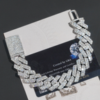 18MM Two Rows Moissantie Cuban Link Bracelet