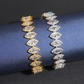 Luxury Marquise Diamond 18k Gold Plated Cuban Link Bracelet
