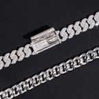 10MM 3 Rows Moissanite Cuban Link Bracelet