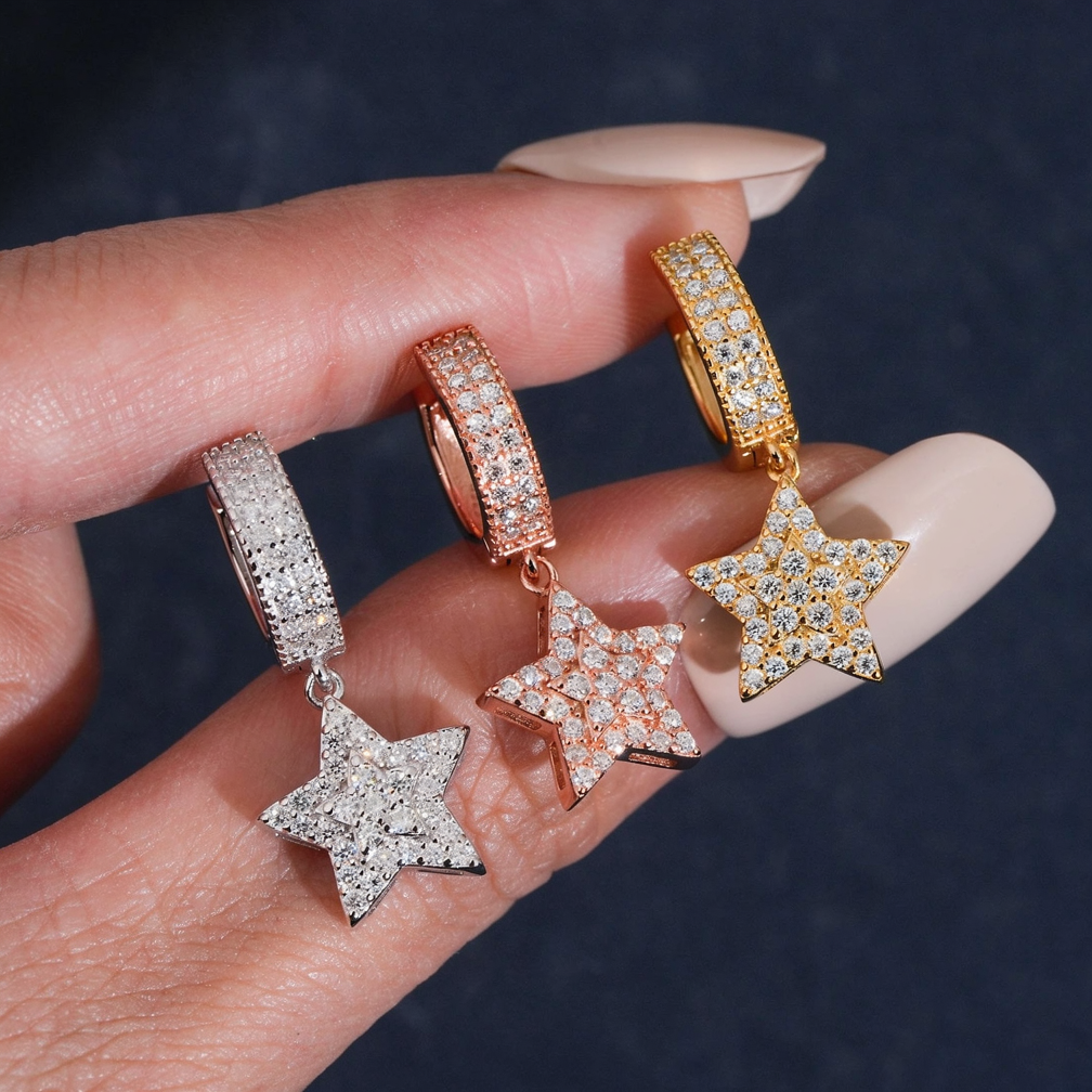 Fashion Star Moissanite Hoop Earrings