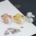 Iced Out Fashion Hip Hop High Quality Heart Moissanite Ring