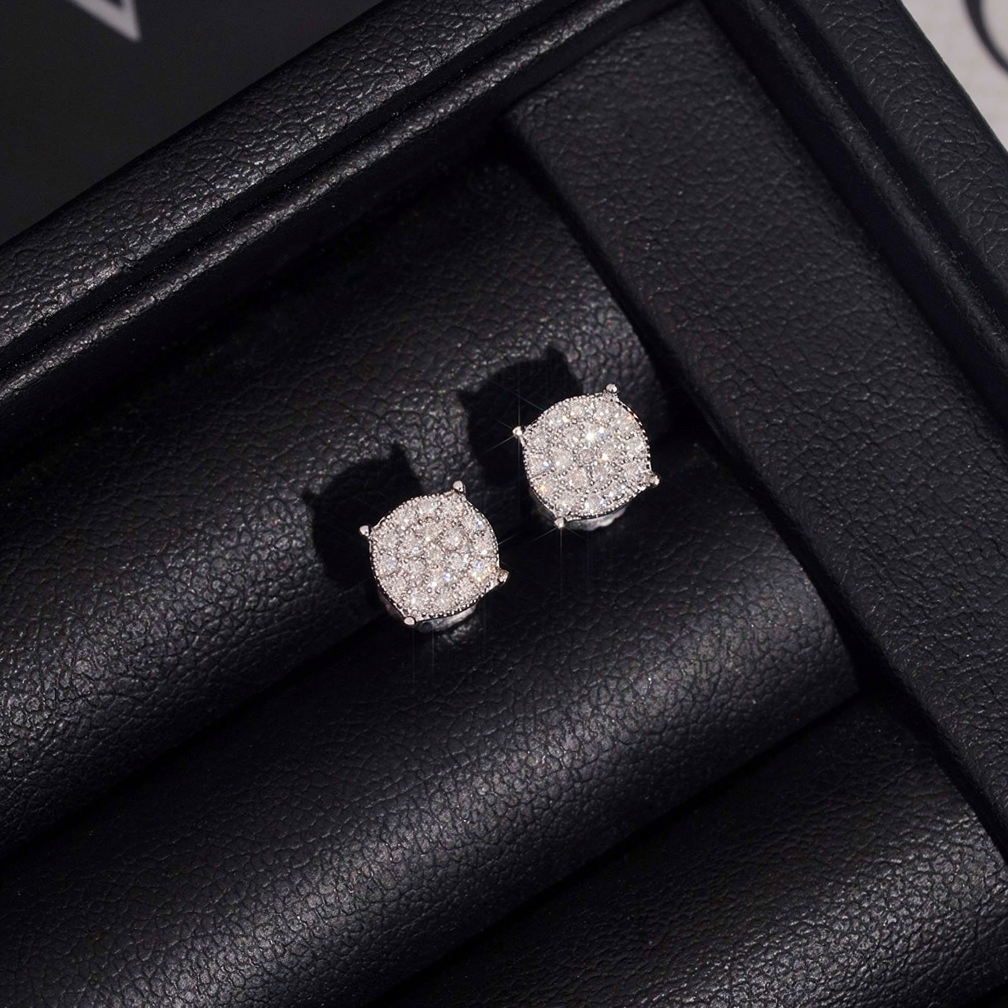 Hip Hop Iced Out Moissanite Stud Earrings