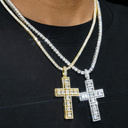 Hip Hop Iced Out Cross Baguette Diamond Pendant
