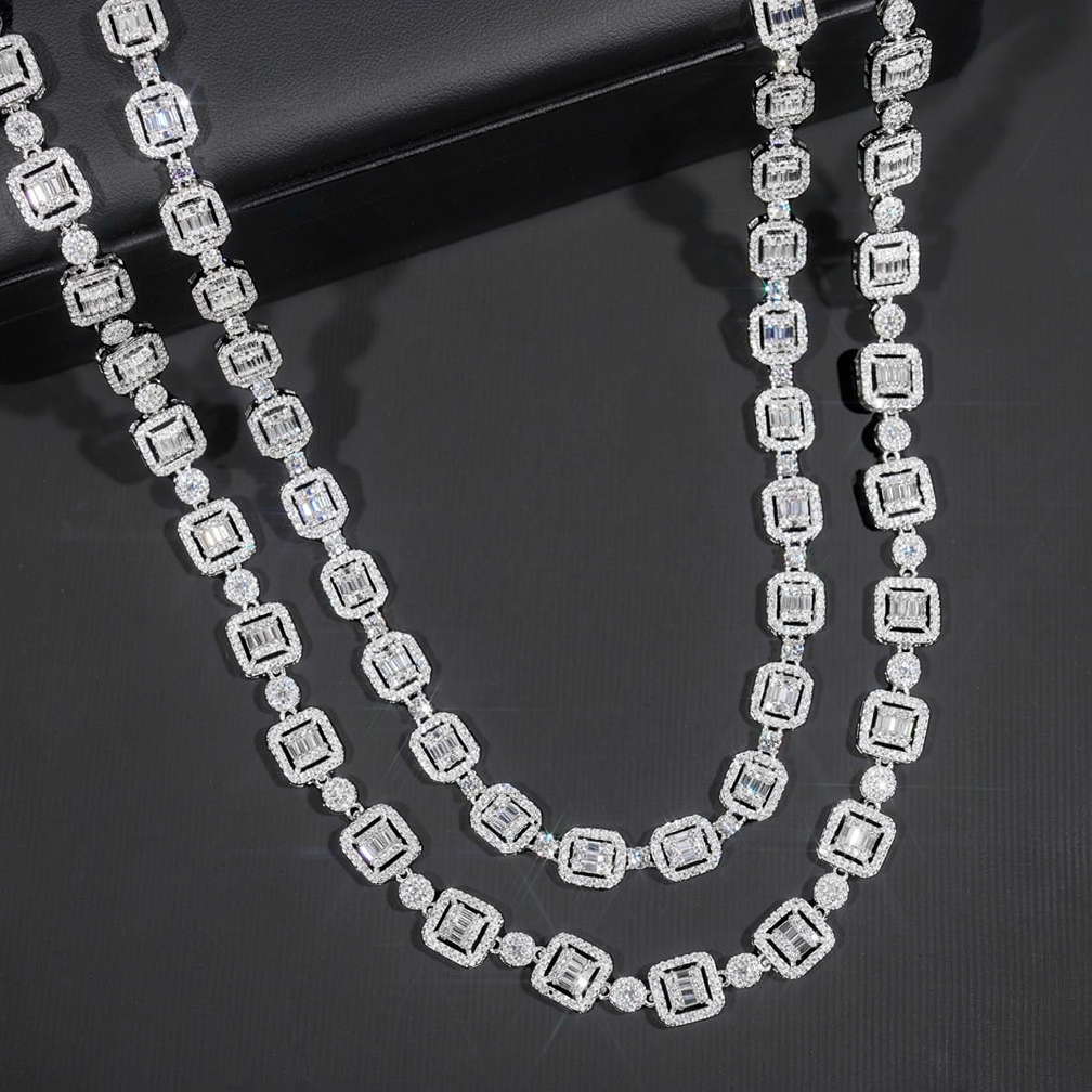 Iced Out Jewelry GRA Certified Moissanite Diamond 8MM Cuban Link Chain