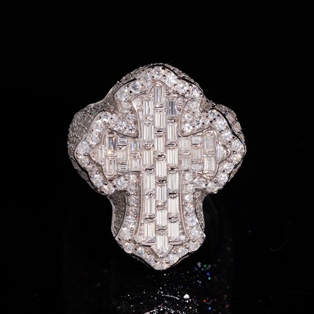 ZUANFA Moissanite Cross Ring