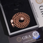 Moissanite Lock 3mm Bead Chain Necklace