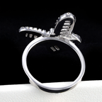 Iced Out Thin Butterfly Moissanite Ring 18K Gold
