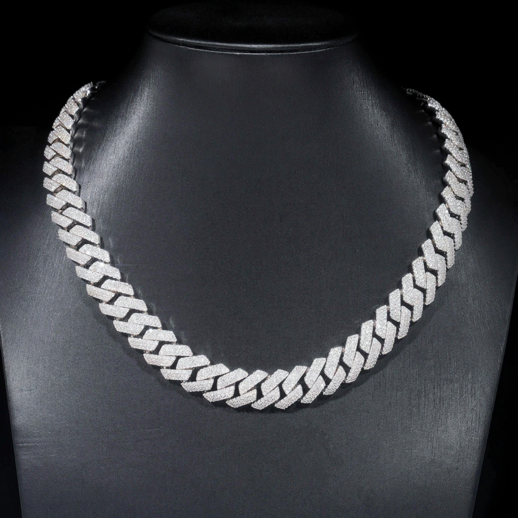 Regular Two Row 14MM VVS Moissanite Cuban Link Chain