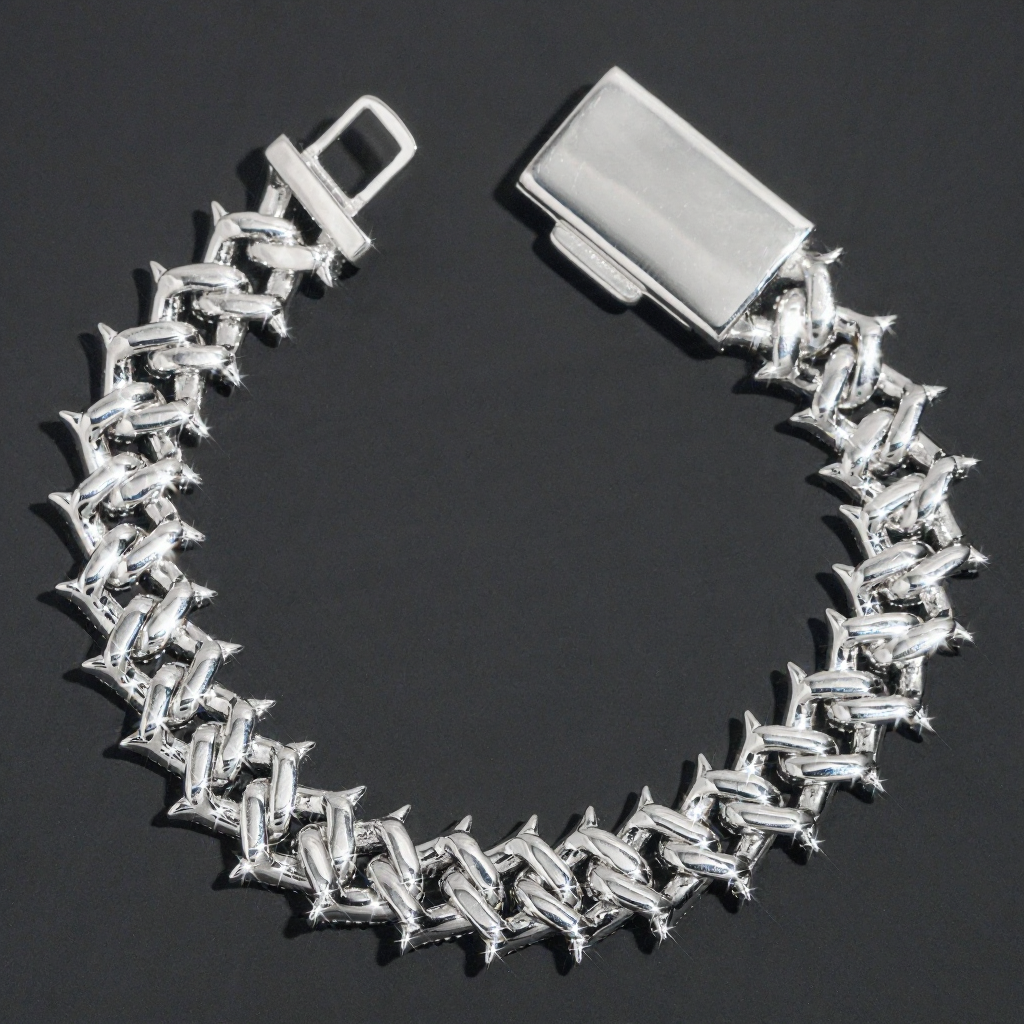 15MM Thorns Moissanite Cuban Link Bracelet